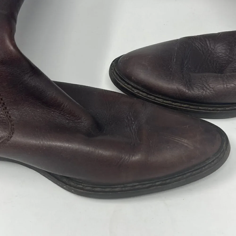DAVOS Gomma tall riding boots 10 women brown leather equestrian